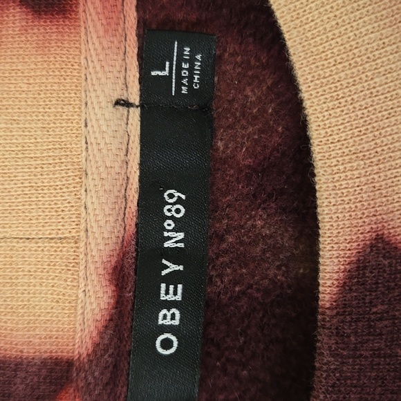 Obey Maroon Tie Dye Sweatshirt Size Large - Picture 4 of 5